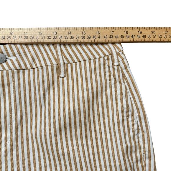 NYDJ Pants Women's 12 Cotton Blend Straight Leg Classic Tan Stripe - Picture 11 of 13